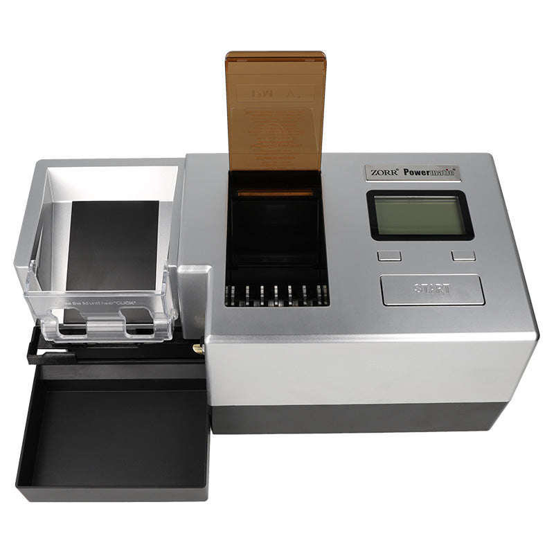 Zorr Powermatic 5+ PLUS | elektr. Stopfmaschine - Vollautomatisch, Präzise & Effizient, mit integriertem Tabakschneider und AUTO Funktion