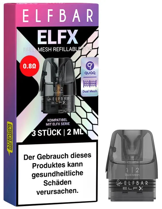 3x ELFBAR ELFX Dual Mesh Pods 0.8Ω