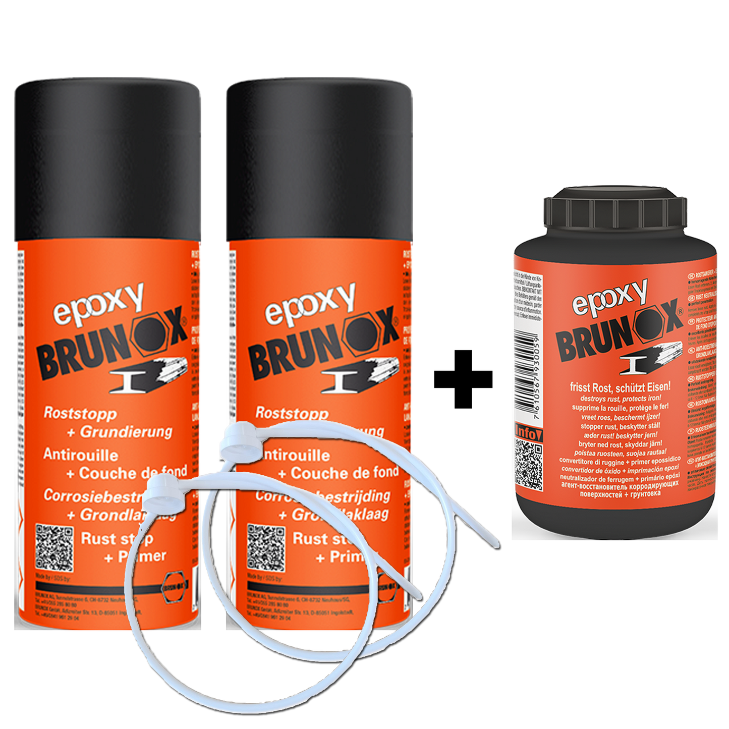 BRUNOX® Epoxy Set (2x 400ml Spraydose, 1x 250ml Dose, 2x Hohlraumsonden)