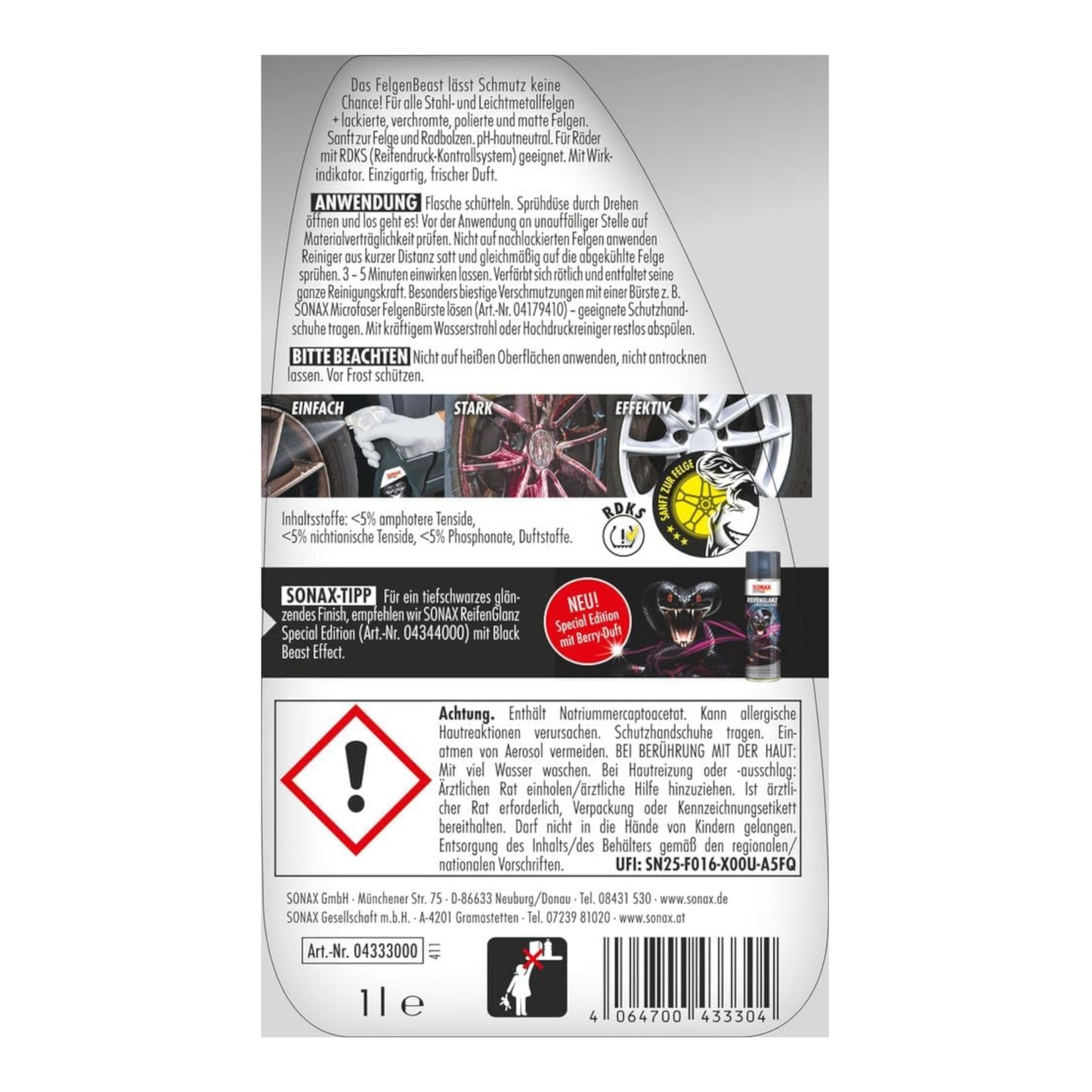 SONAX FelgenBeast rim cleaner 1L