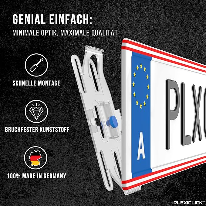 PLEXICLICK V3 License Plate Holder Frameless